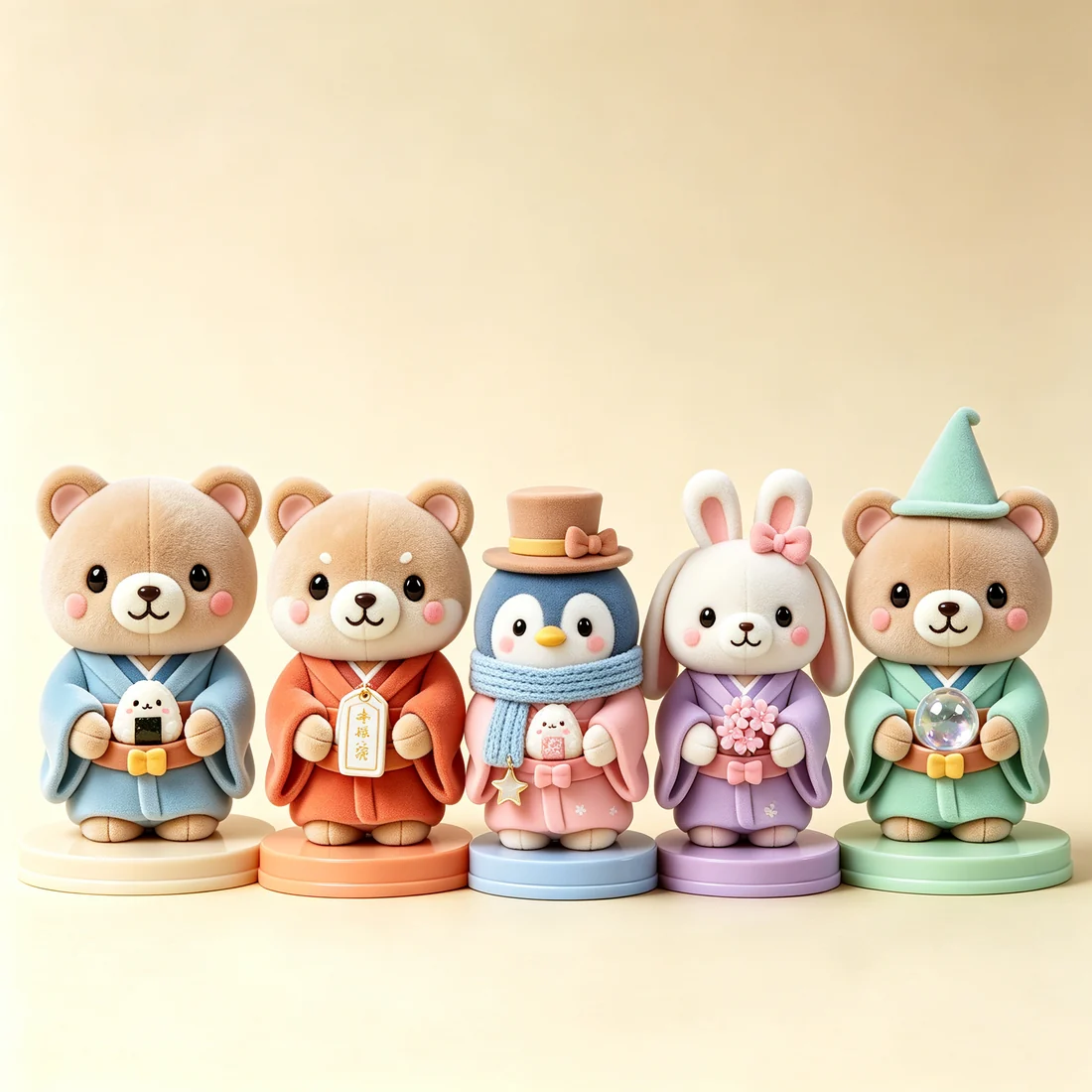 Custom flocked resin collectible collection